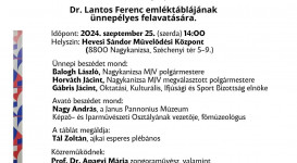 Lantos Ferenc emléktáblájának avatása - Nagykanizsa HSMK - 2024. 09. 25.